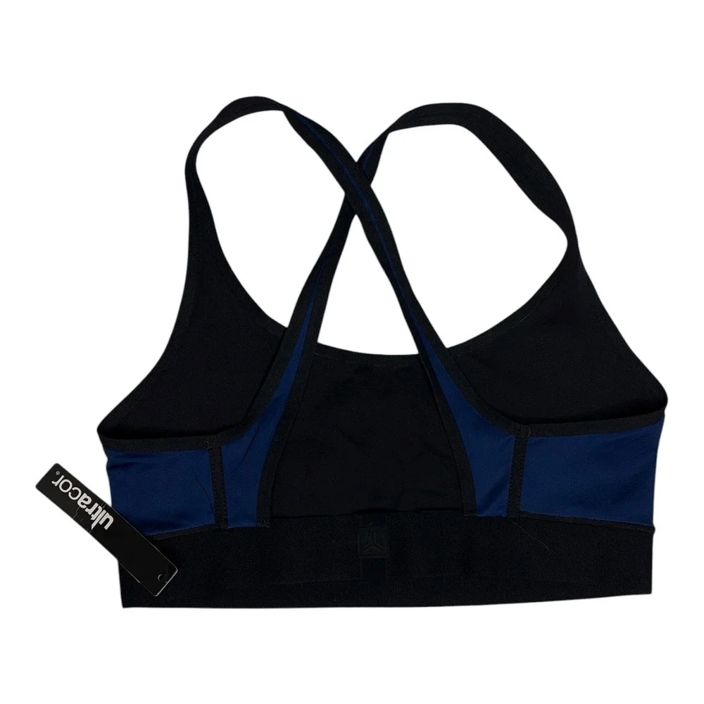 Ultracor‎ Ordinate Silk Stencil Print Bra Navy Blue Cross Back Sports Bra 6OSS S